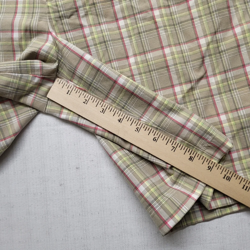 Roundtree & Yorke Gold Label Mens Shorts 32 Green Plaid Preppy School Classic